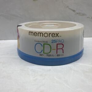 Memorex Cool Colors Recordable CD-R 25 Pack 52X 700 MB 80 Min NEW & SEALED